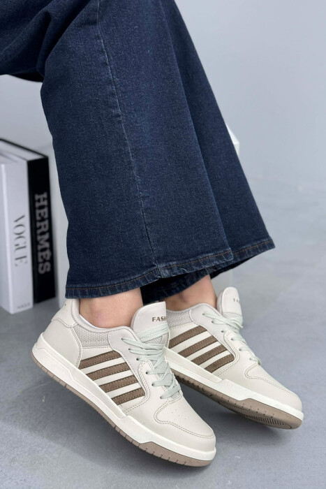 SIMPLE STRIPES WOMEN SNEAKERS BEIGE/BEZHE - 5
