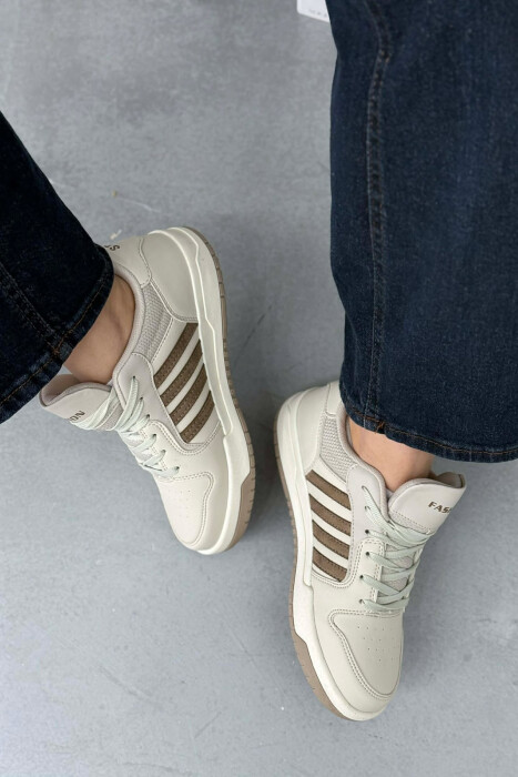 SIMPLE STRIPES WOMEN SNEAKERS BEIGE/BEZHE - 6