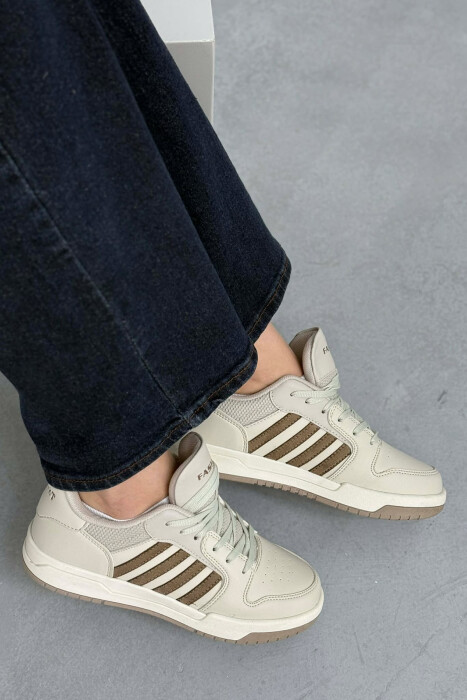 SIMPLE STRIPES WOMEN SNEAKERS BEIGE/BEZHE - 4