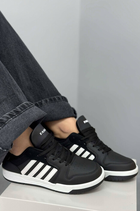 SIMPLE STRIPES WOMEN SNEAKERS BLACK-WHITE/ZEBA - 1