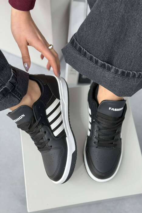 SIMPLE STRIPES WOMEN SNEAKERS BLACK-WHITE/ZEBA - 3