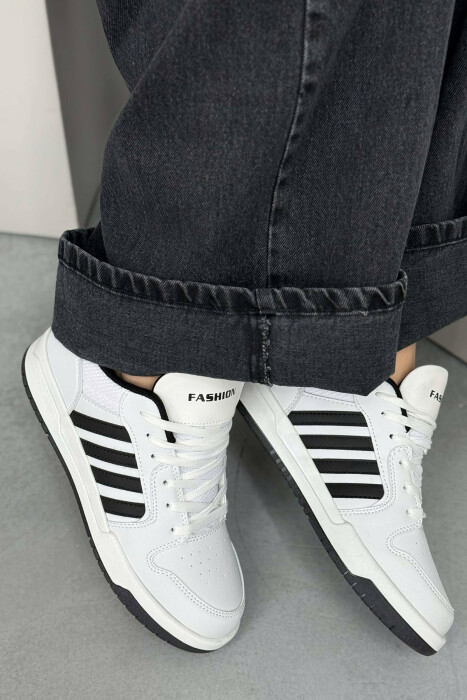 SIMPLE STRIPES WOMEN SNEAKERS WHITE-BLACK/BAZE 