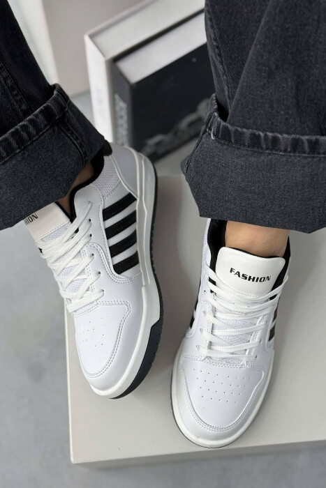 SIMPLE STRIPES WOMEN SNEAKERS WHITE-BLACK/BAZE - 3