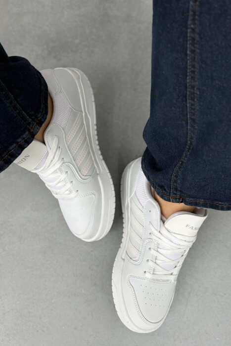SIMPLE STRIPES WOMEN SNEAKERS WHITE-E BARDHE - 2