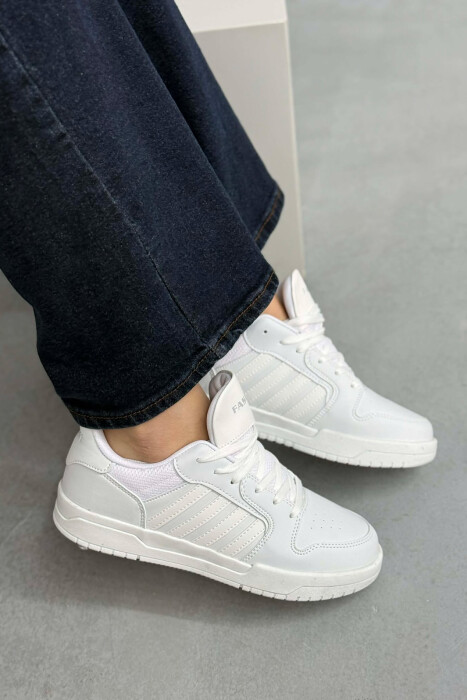 SIMPLE STRIPES WOMEN SNEAKERS WHITE-E BARDHE - 4