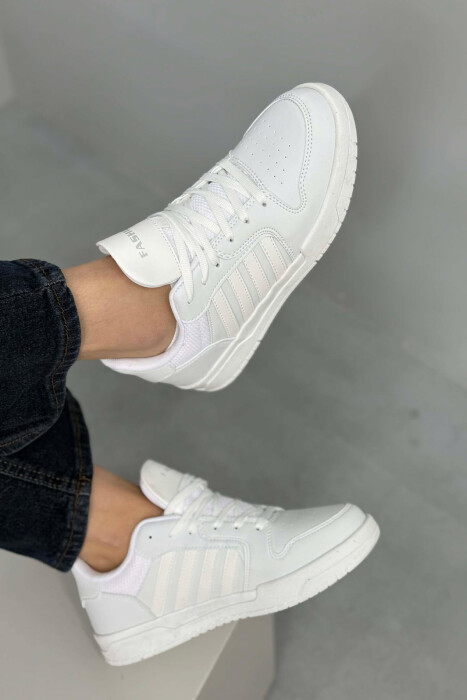 SIMPLE STRIPES WOMEN SNEAKERS WHITE-E BARDHE - 3