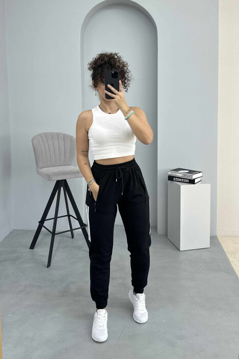 SIMPLE STRIPES WOMEN SWEATPANTS BLACK/ E ZEZE 
