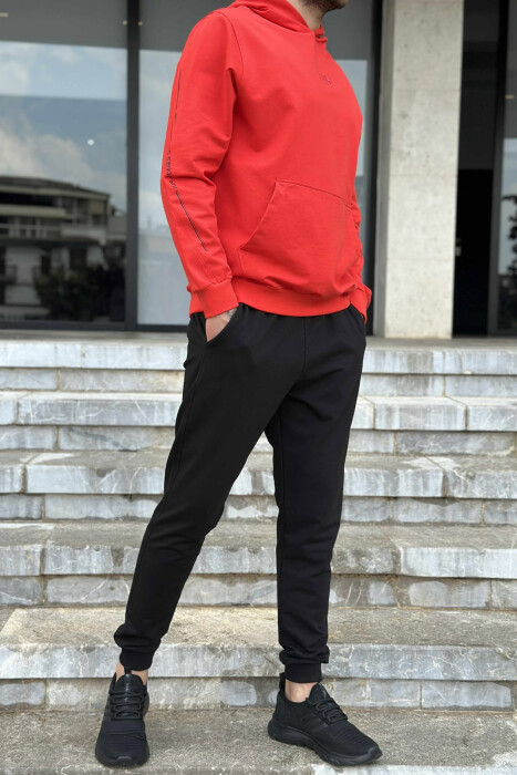 SIMPLE SWEATSHIRT+SWEATPANTS MEN SET RED/E KUQE - 3