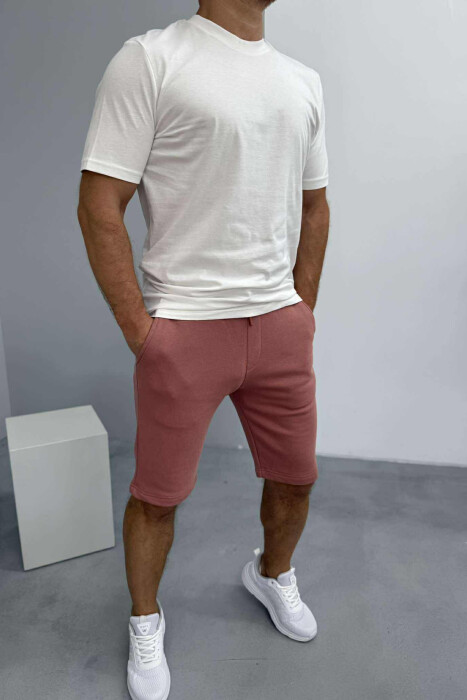 SIMPLE T-SHIRT+SHORTS MEN SET WHITE-POWDER/BAPU 
