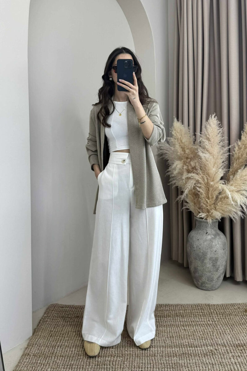 SIMPLE TEXTURED WOMEN CARDIGAN BEIGE/BEZHE - 2