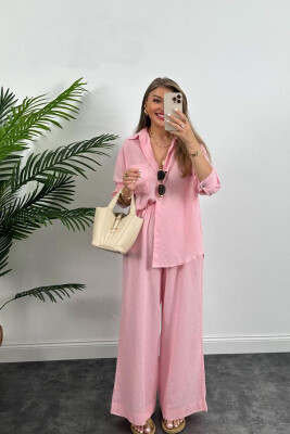 SIMPLE TROUSERS+SHIRT WOMEN SET PINK/ROZE 