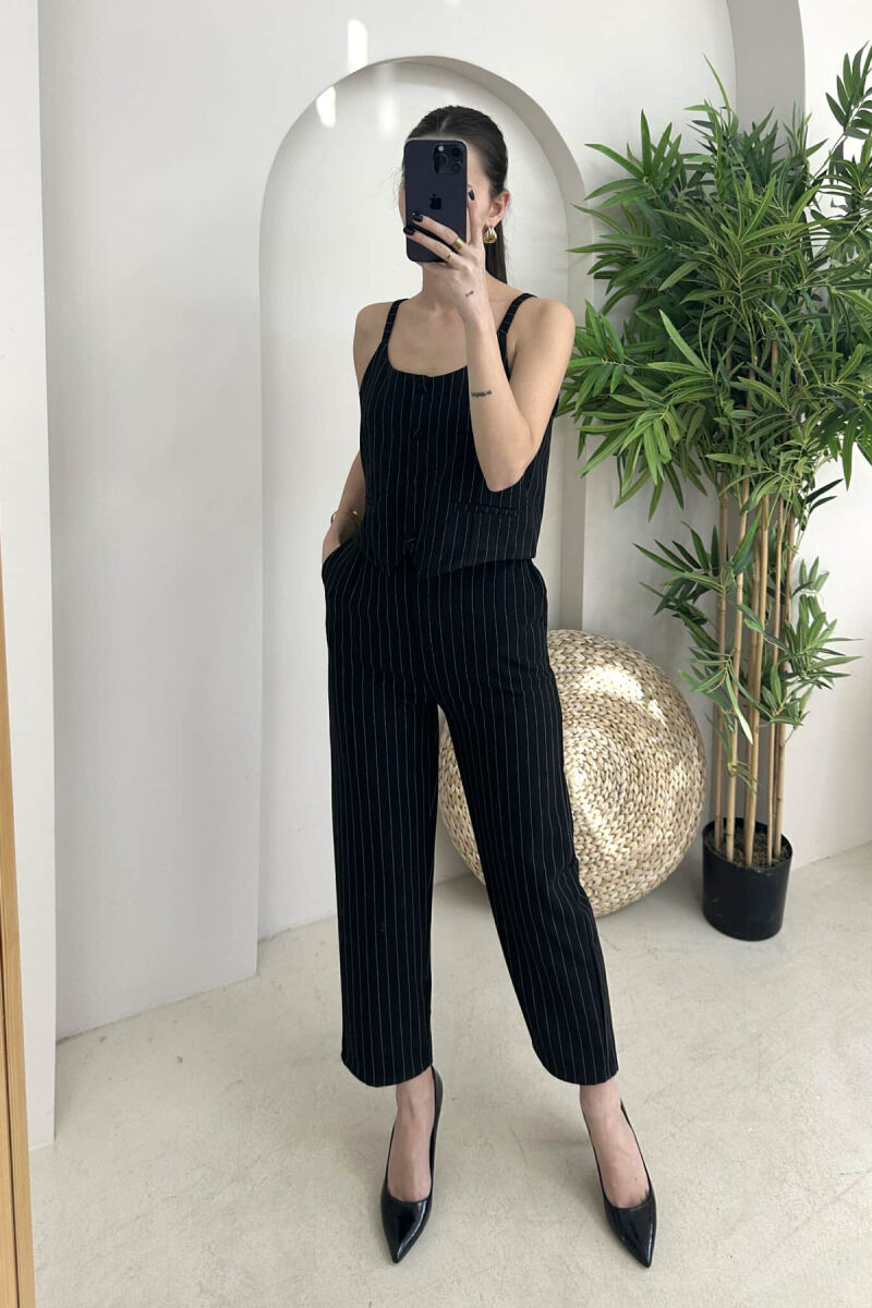 SIMPLE TROUSERS+VEST WOMEN SET BLACK/ E ZEZE - 2