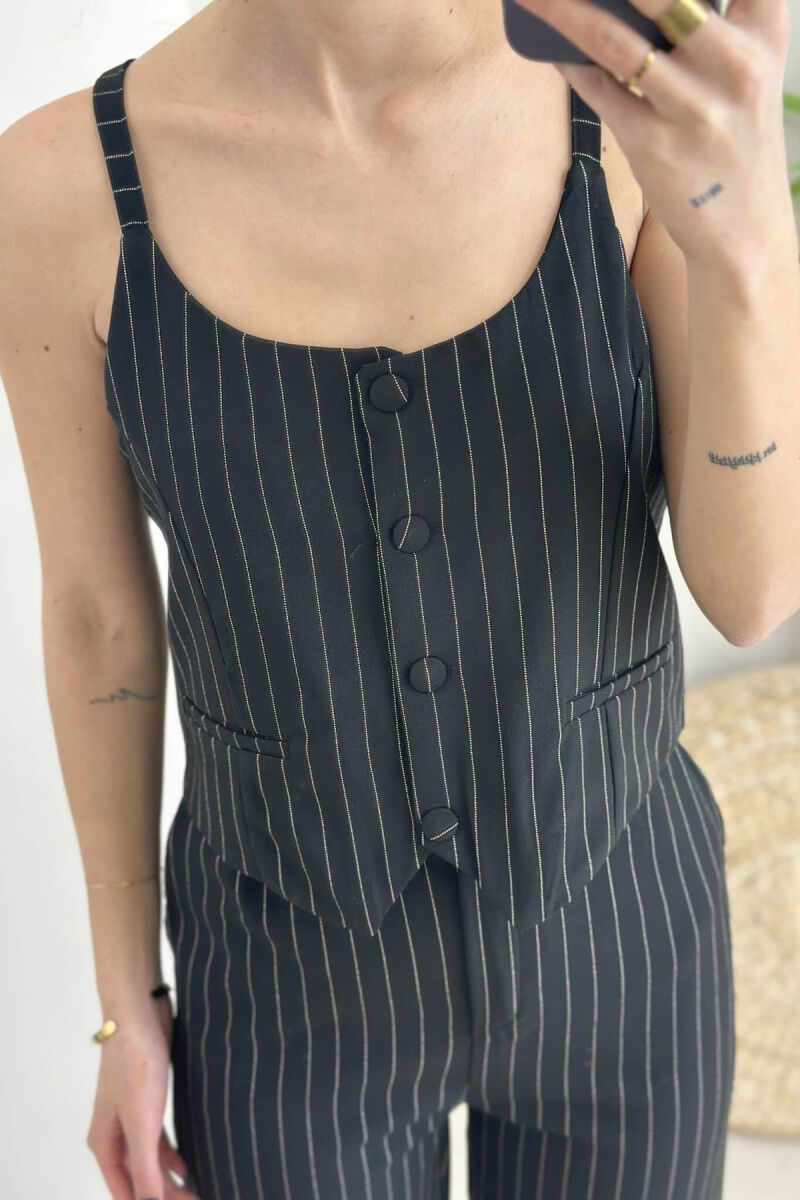 SIMPLE TROUSERS+VEST WOMEN SET BLACK/ E ZEZE - 3