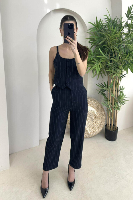 SIMPLE TROUSERS+VEST WOMEN SET BLUE/BLU 