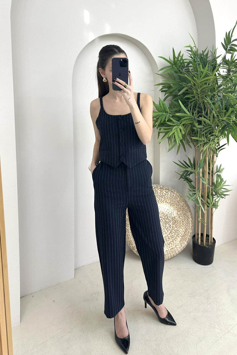 SIMPLE TROUSERS+VEST WOMEN SET BLUE/BLU - 2