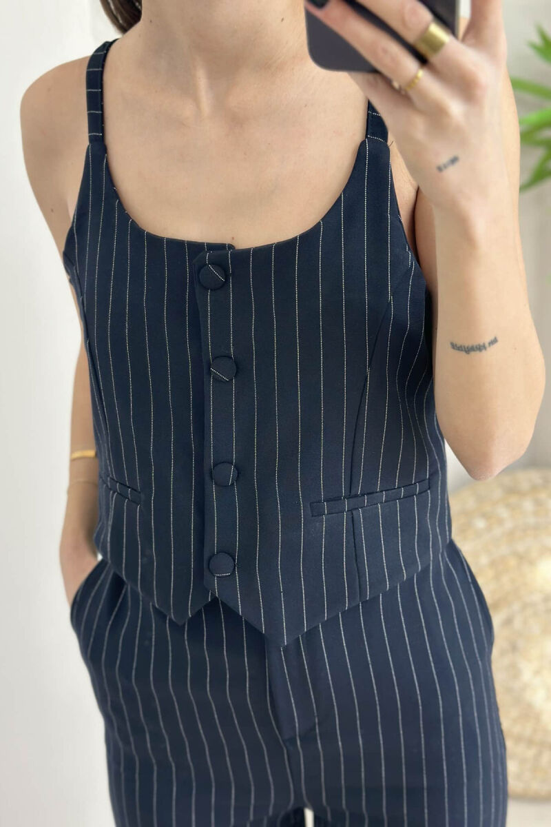 SIMPLE TROUSERS+VEST WOMEN SET BLUE/BLU - 3
