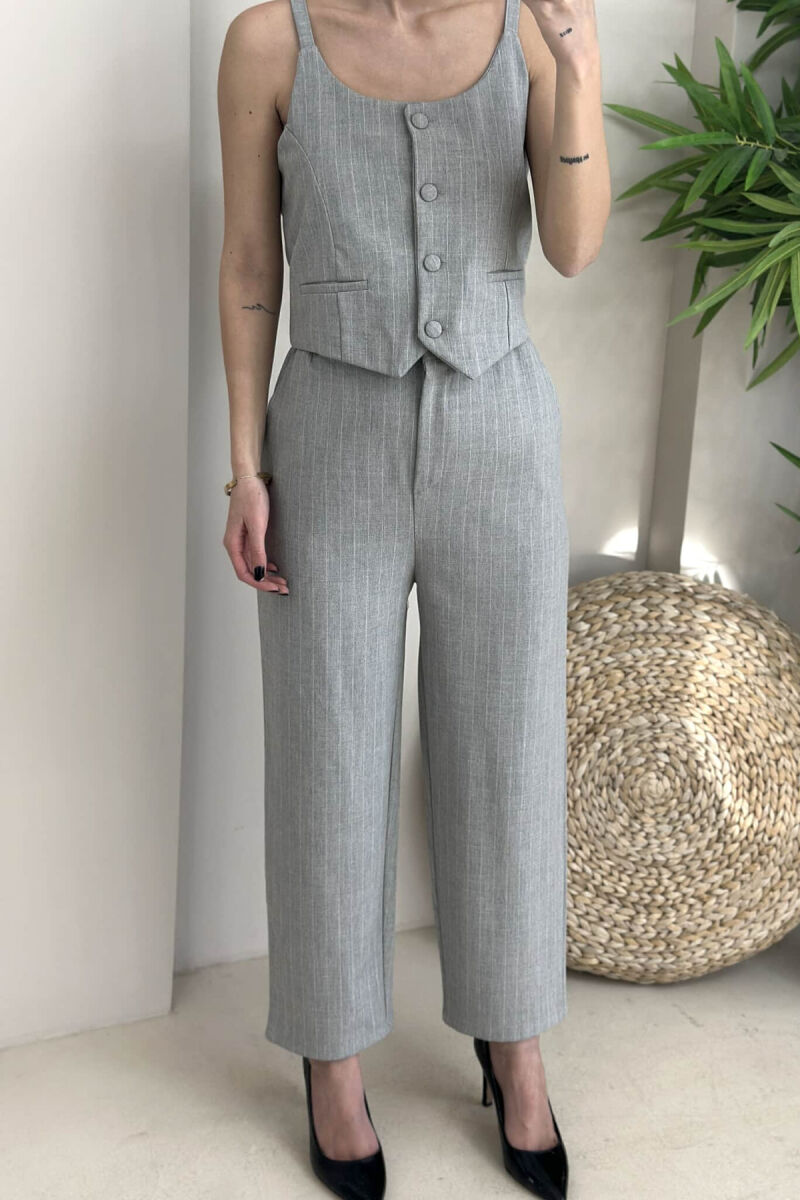 SIMPLE TROUSERS+VEST WOMEN SET LIGHT GREY/GZ - 3