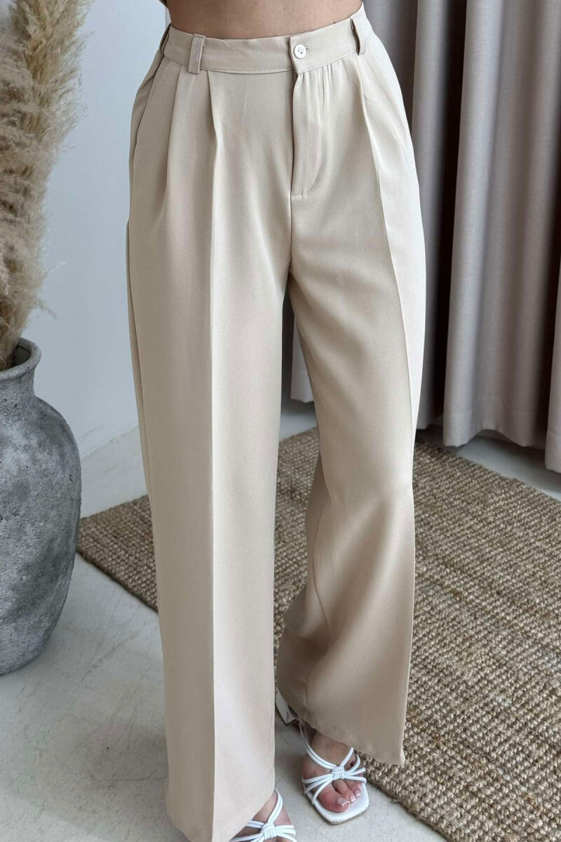 SIMPLE VEST+TROUSERS WOMEN SET BEIGE/BEZHE - 4