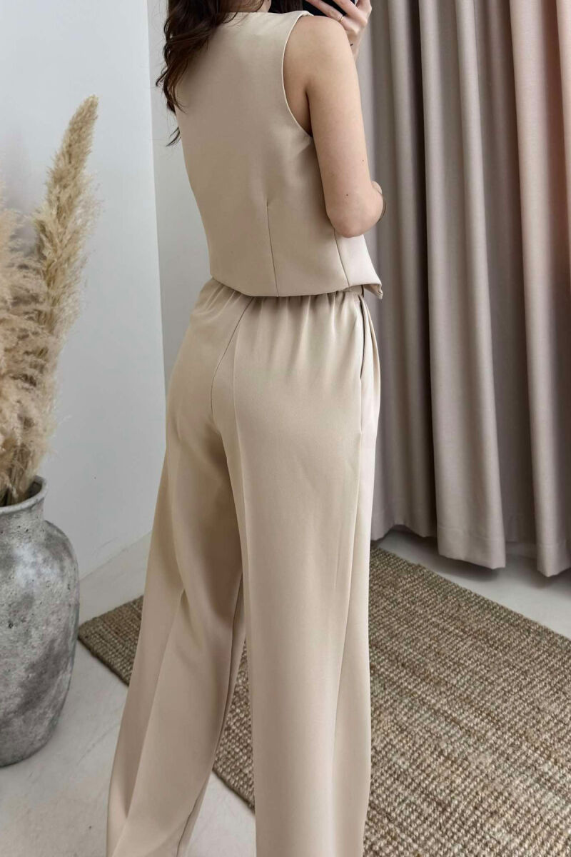 SIMPLE VEST+TROUSERS WOMEN SET BEIGE/BEZHE - 6