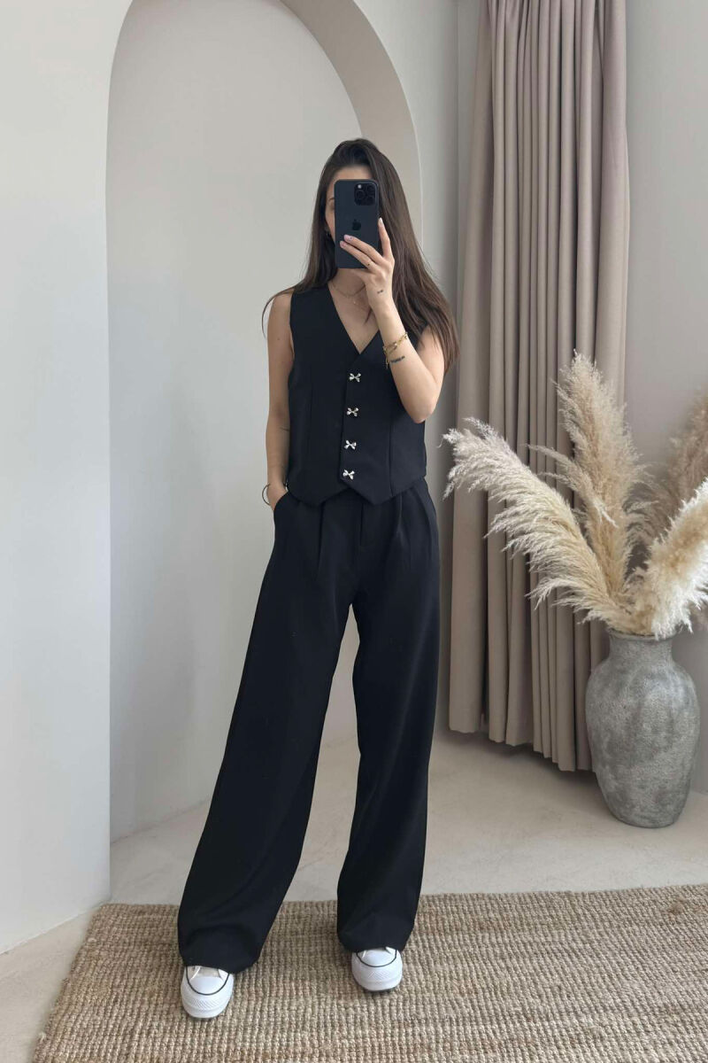SIMPLE VEST+TROUSERS WOMEN SET BLACK/ E ZEZE - 1