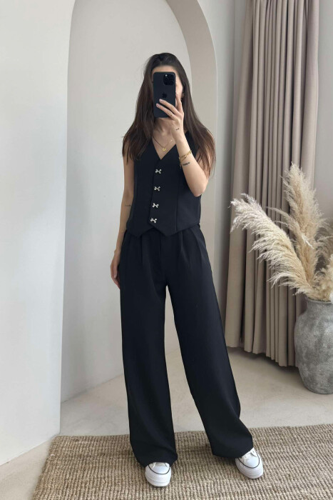 SIMPLE VEST+TROUSERS WOMEN SET BLACK/ E ZEZE - 2