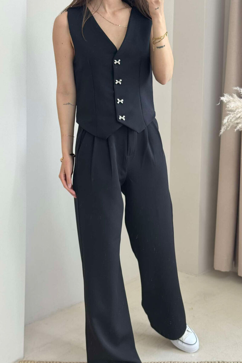 SIMPLE VEST+TROUSERS WOMEN SET BLACK/ E ZEZE - 3