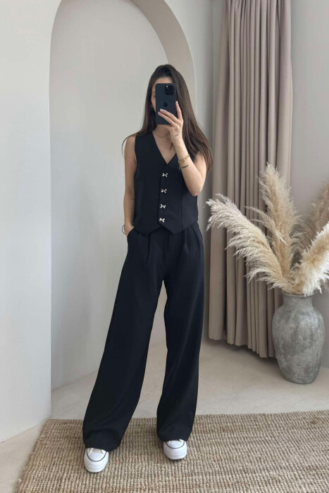 SIMPLE VEST+TROUSERS WOMEN SET BLACK/ E ZEZE 