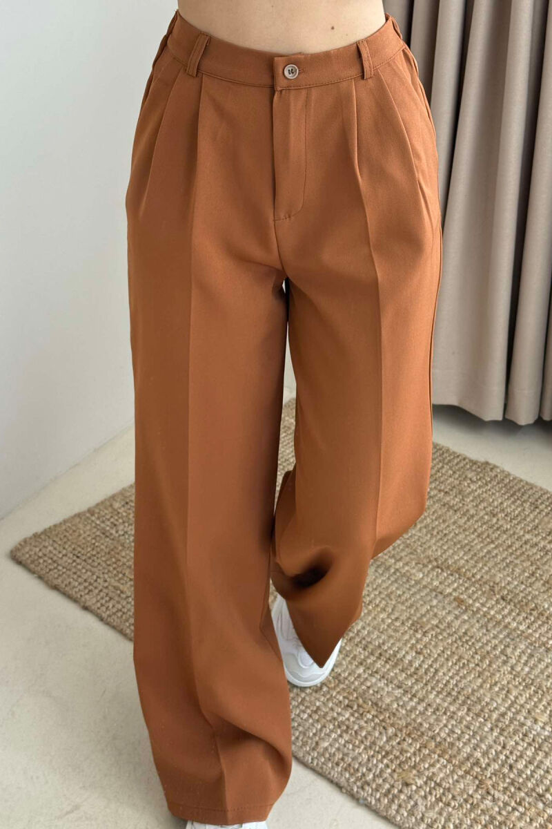 SIMPLE VEST+TROUSERS WOMEN SET BRICK/TULLE - 2