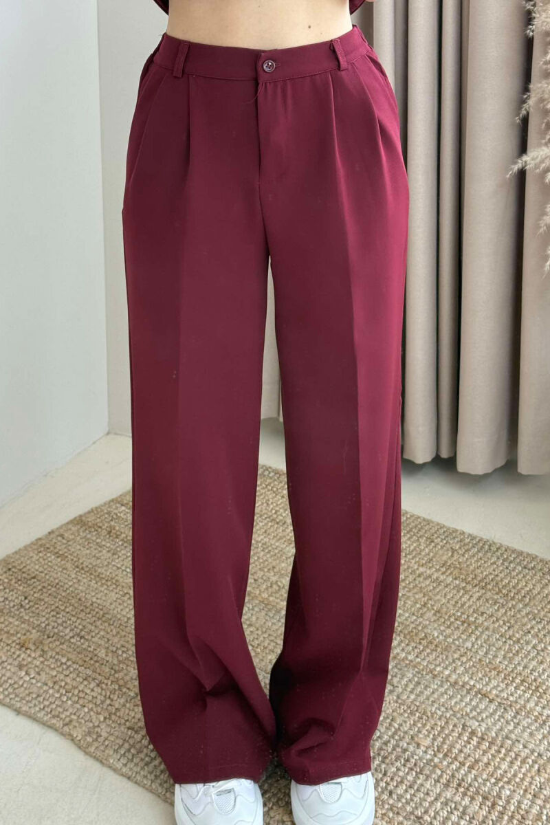 SIMPLE VEST+TROUSERS WOMEN SET BURGUNDY/VISHNJE - 5