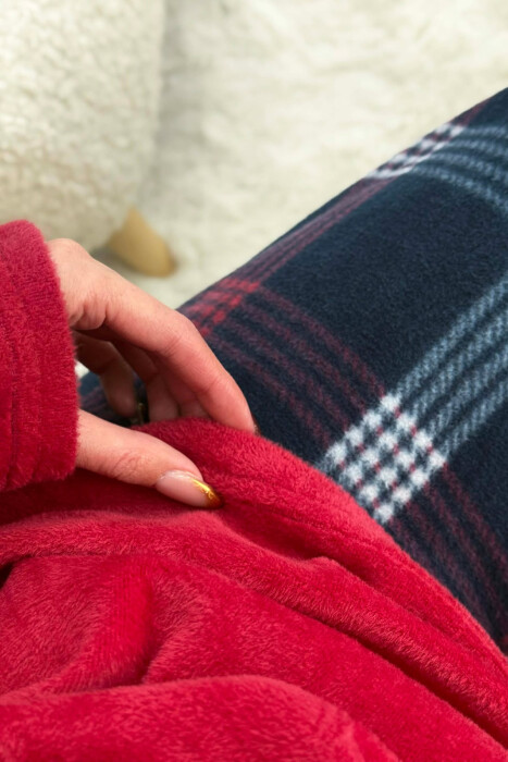 SIMPLE WARM SWEATSHIRT+SWEATPANTS WOMEN PYJAMAS BURGUNDY/VISHNJE - 9