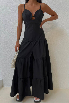 SIMPLE WAVY WOMAN DRESS BLACK/ E ZEZE 