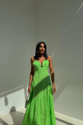 SIMPLE WAVY WOMAN DRESS LIGHT GREEN/JEZB 