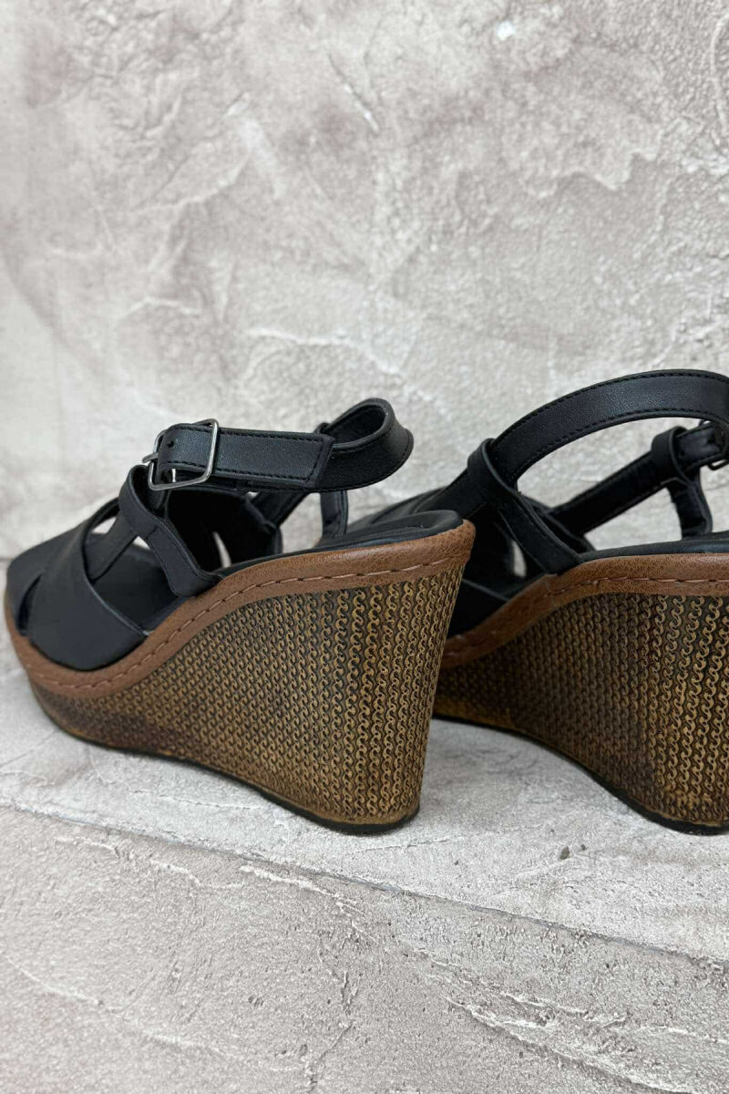 SIMPLE WEDGE WOMEN SANDALS BLACK/ E ZEZE - 2