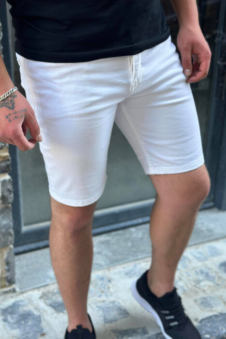 SIMPLE WHITE MAN SHORT JEANS WHITE-E BARDHE - 3