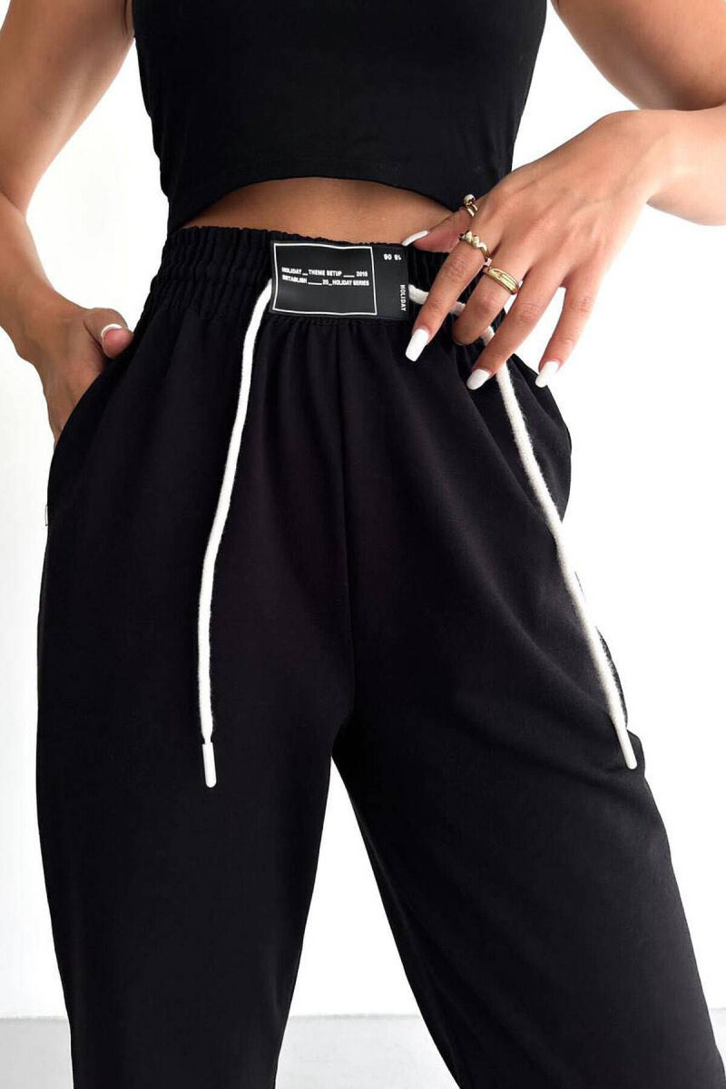 SIMPLE WIDE LEG WOMAN SWEATPANTS BLACK/ E ZEZE - 2