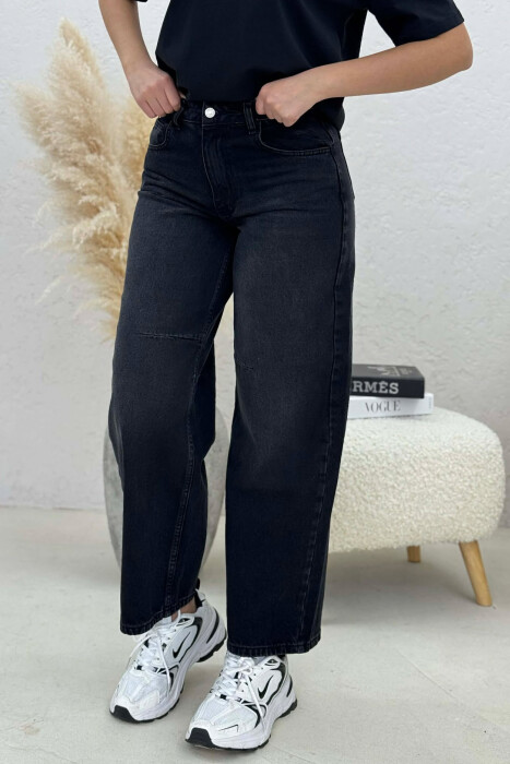 SIMPLE WIDE LEG WOMEN JEANS BLACK/ E ZEZE - 2