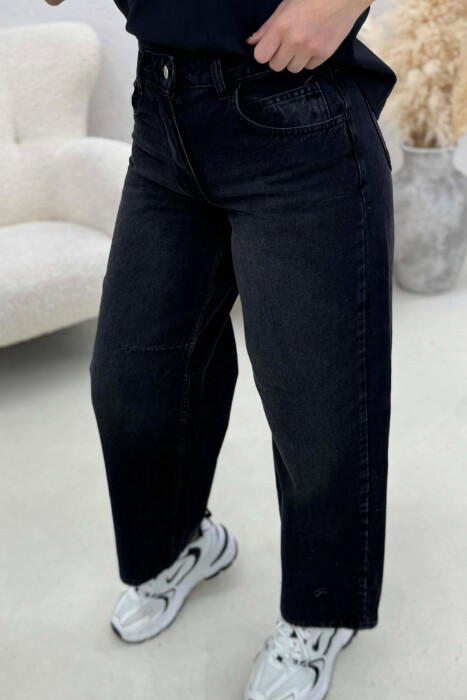 SIMPLE WIDE LEG WOMEN JEANS BLACK/ E ZEZE - 6