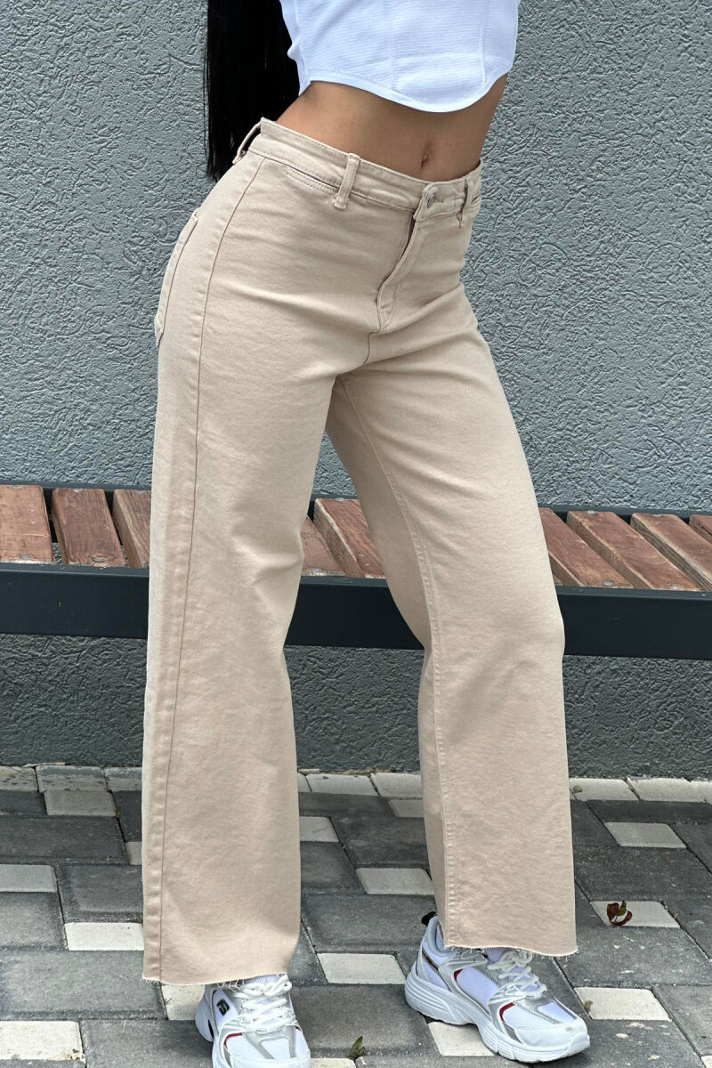 SIMPLE WOMAN DENIM JEANS BEIGE/BEZHE - 1