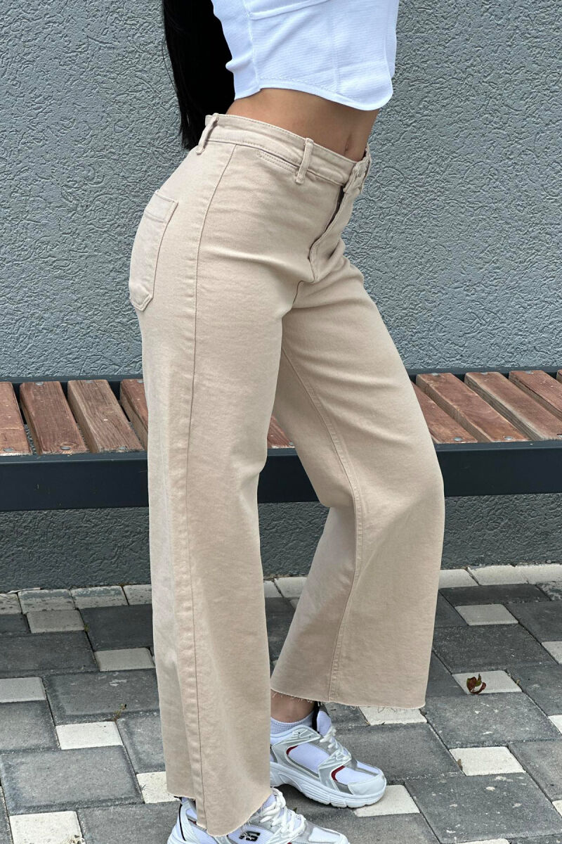 SIMPLE WOMAN DENIM JEANS BEIGE/BEZHE - 2