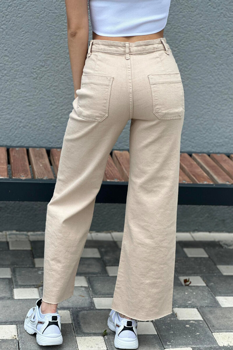 SIMPLE WOMAN DENIM JEANS BEIGE/BEZHE - 3