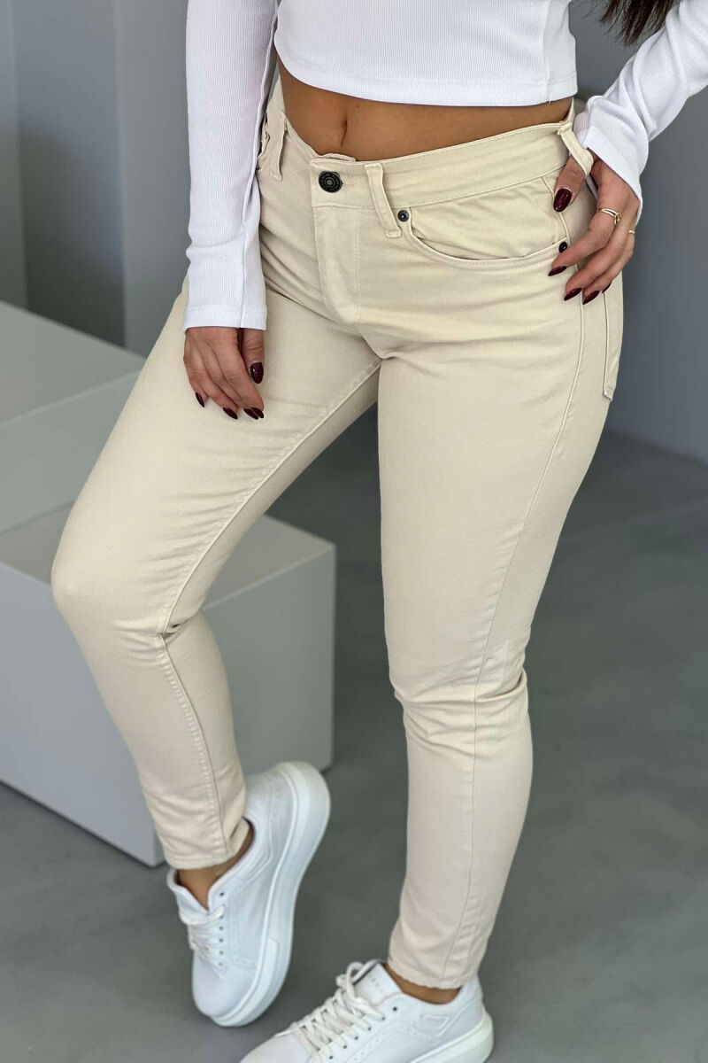 SIMPLE WOMAN JEANS CREAM/KREM - 3