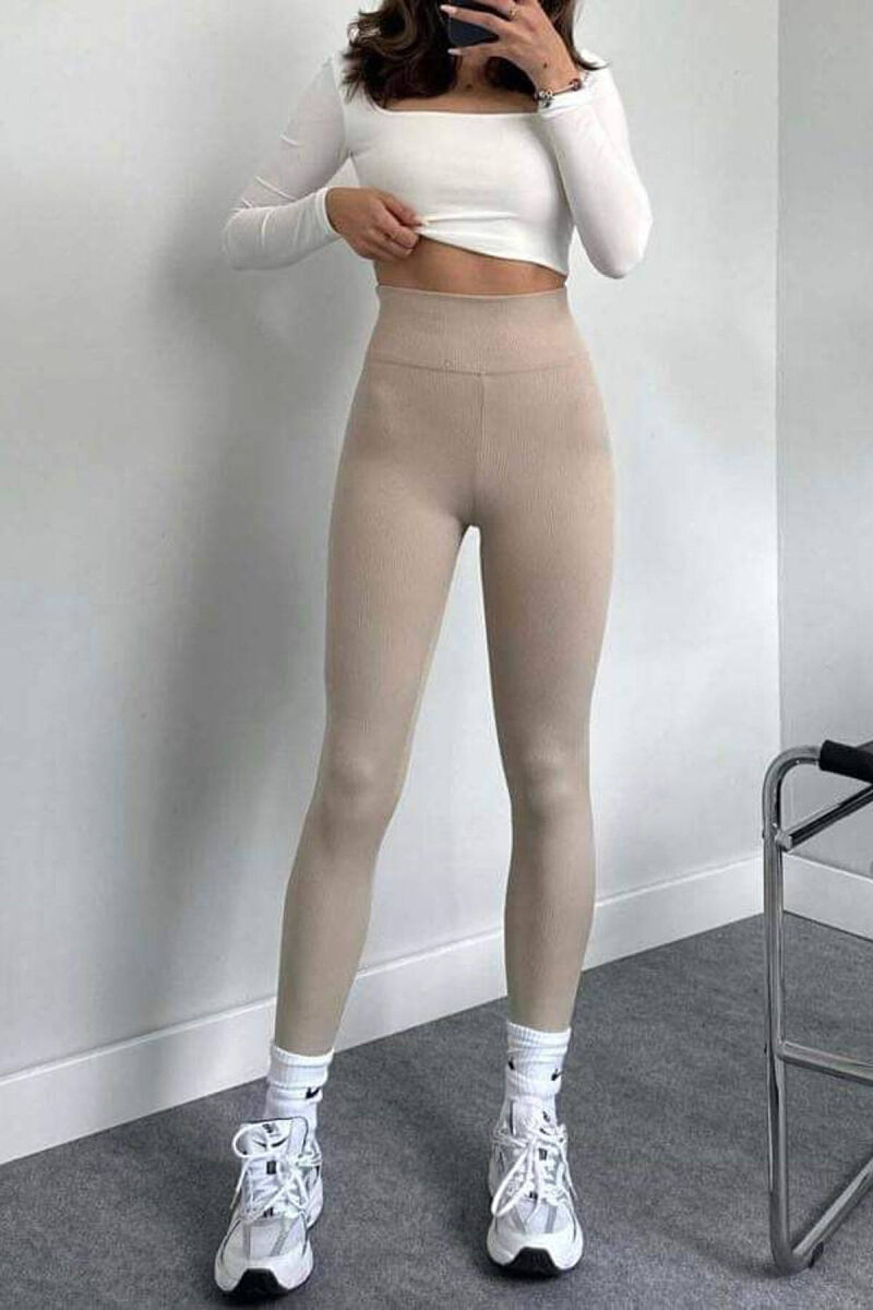 SIMPLE WOMAN LEGGINGS IN BEIGE COLOR - 1