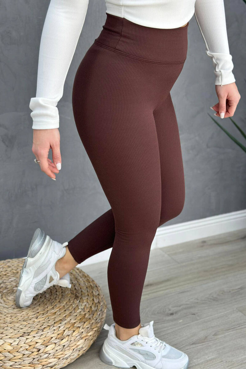 SIMPLE WOMAN LEGGINGS IN BROWN COLOR - 2