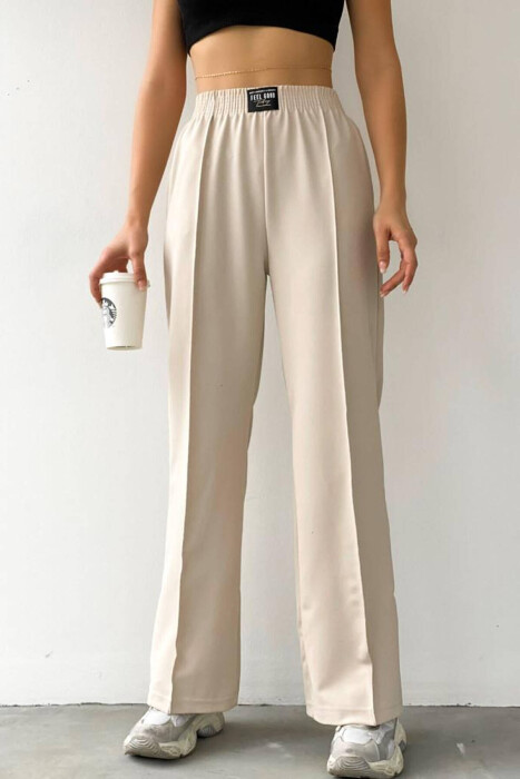 SIMPLE WOMAN PANTS CREAM/KREM - 2