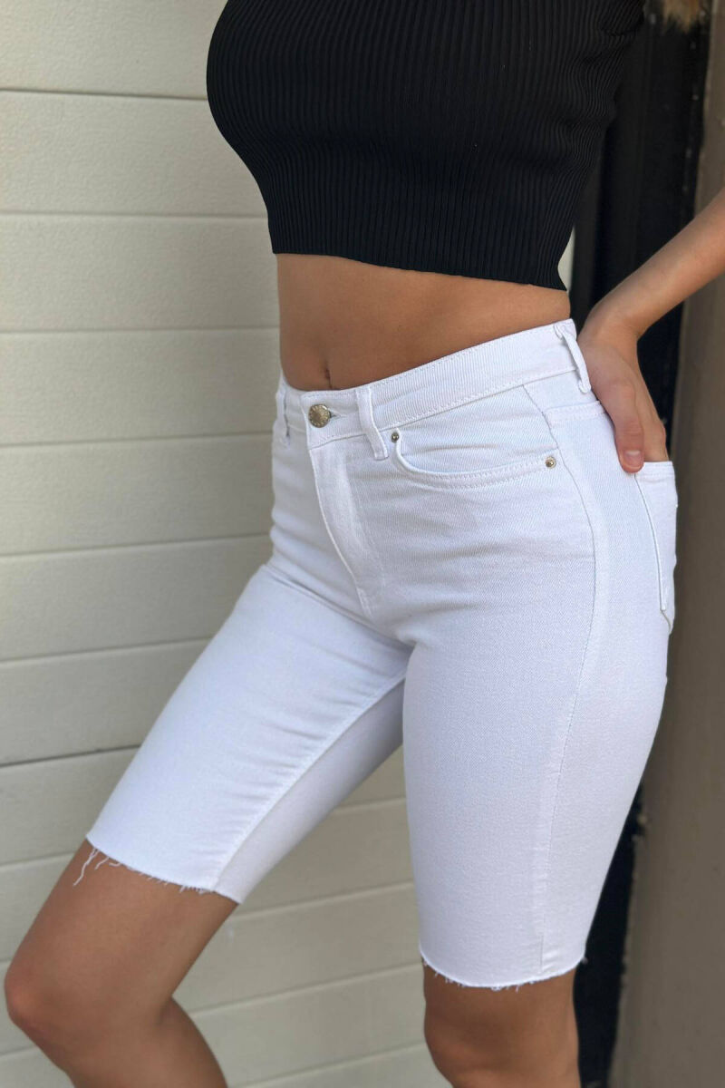 SIMPLE WOMAN SHORT JEANS WHITE-E BARDHE - 3