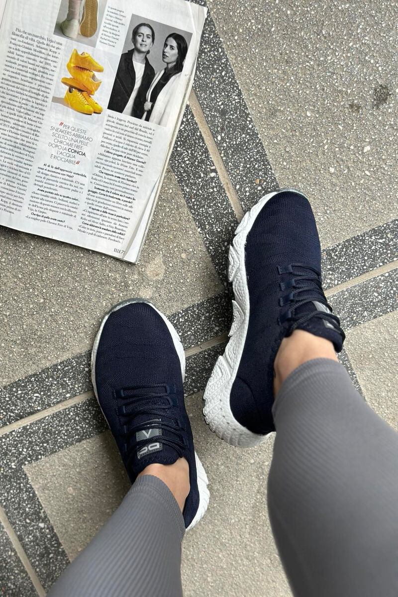 SIMPLE WOMAN SNEAKERS DARK BLUE/BEE - 4