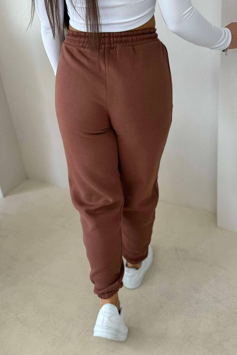 SIMPLE WOMAN SWEARPANTS BROWN/KAFE - 4