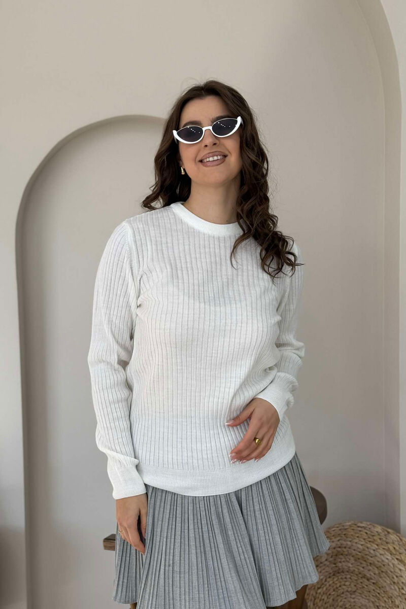 SIMPLE WOMAN SWEATER WHITE-E BARDHE - 2