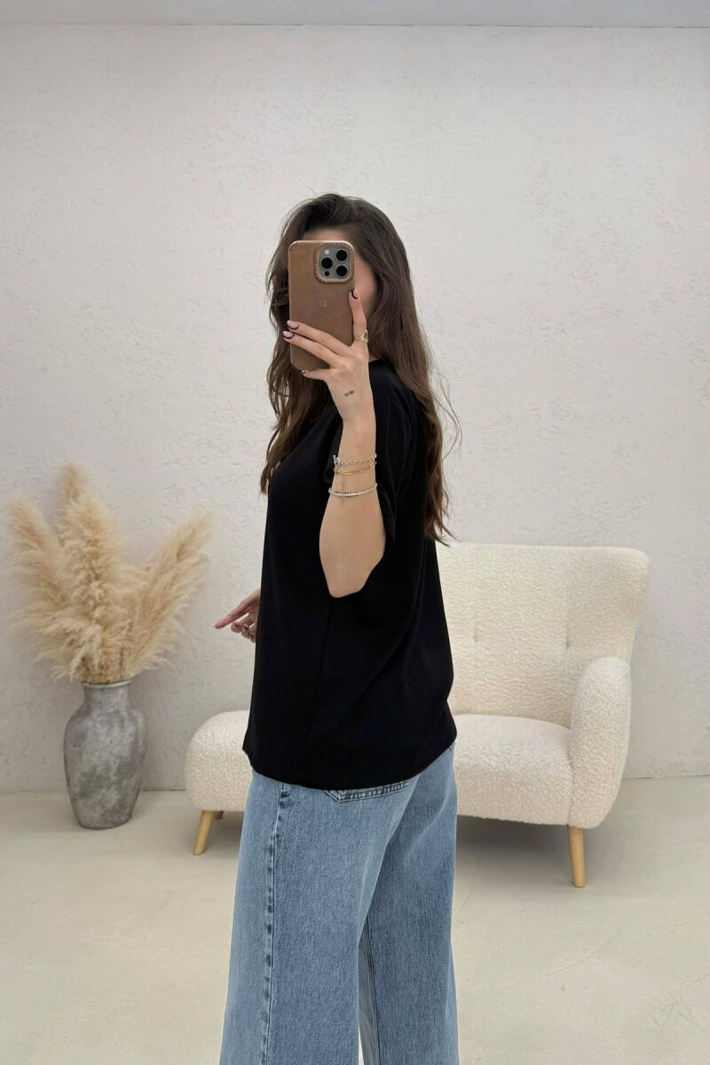 SIMPLE WOMAN T-SHIRT BLACK/ E ZEZE - 4
