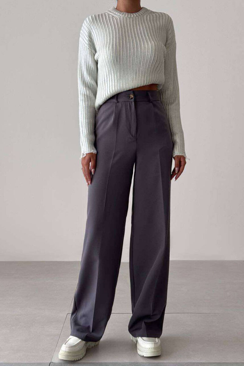 SIMPLE WOMEN TROUSERS IN DARK GREY COLOR - 1